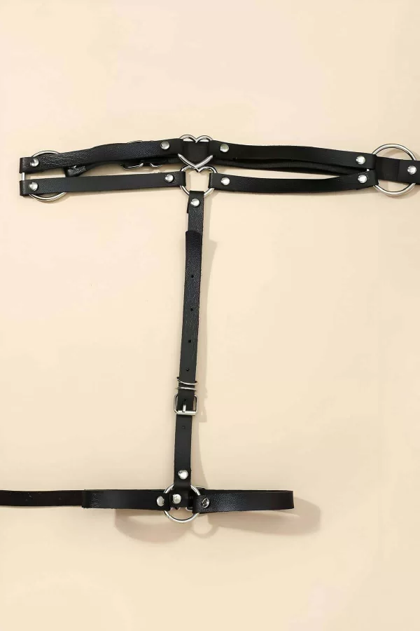 Seksi Deri Tek Bacaklı Jartiyer Harness - Brf930