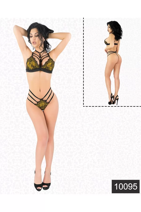 Seksi Sarı Lamine Jartiyer Takım