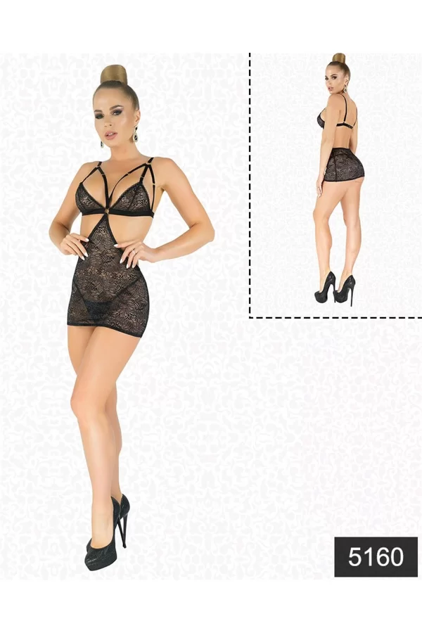 Simli Likralı  Dantel Babydoll