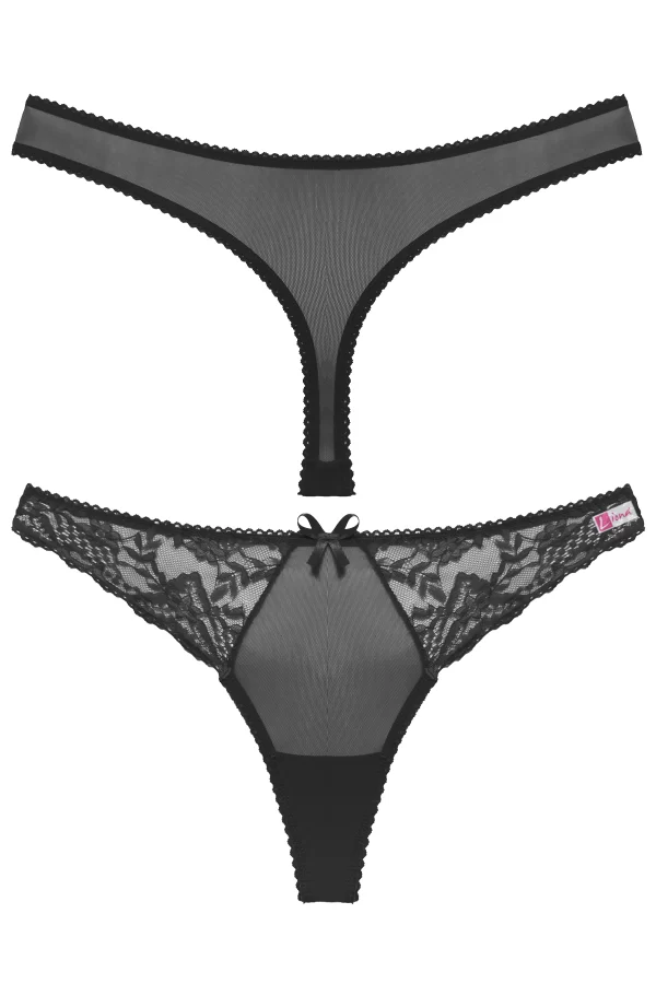 Siyah Dantelli Fantazi G String Külot