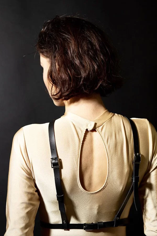Siyah Deri Fantazi Harness 1072