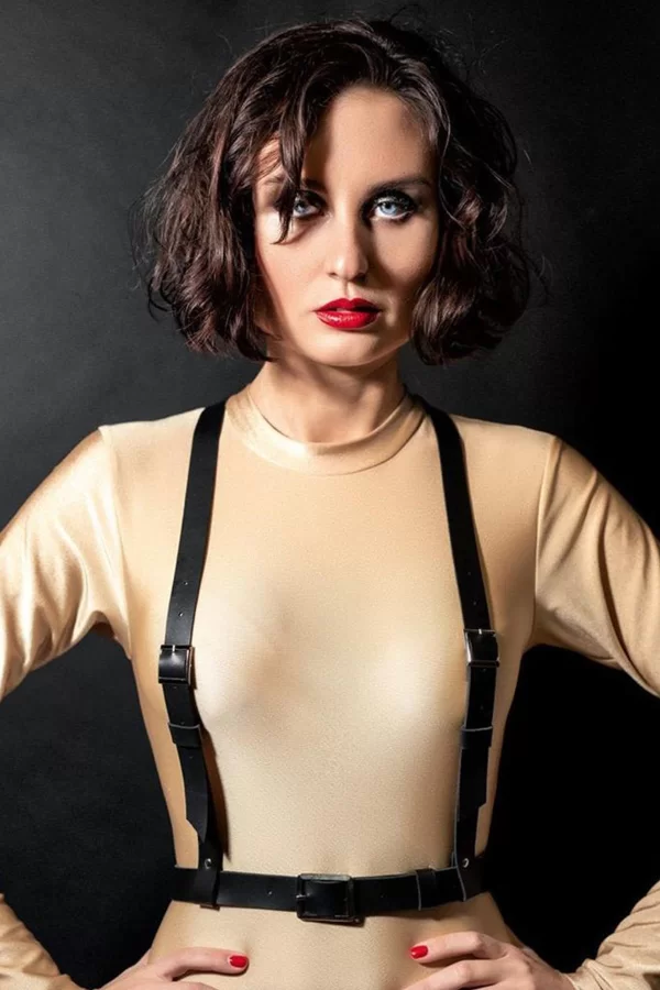 Siyah Deri Harness Askı 1067