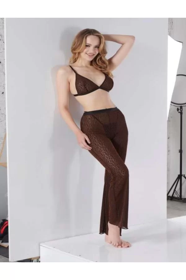 Siyah Transparan Fantezi Sütyen Pijama Takımı