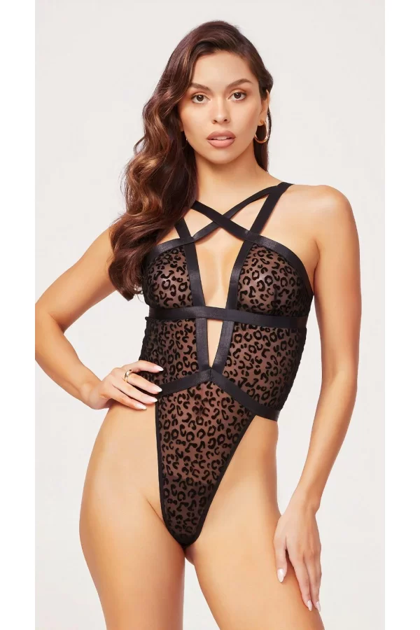 Siyah Transparan İp Detaylı Fantezi Babydoll