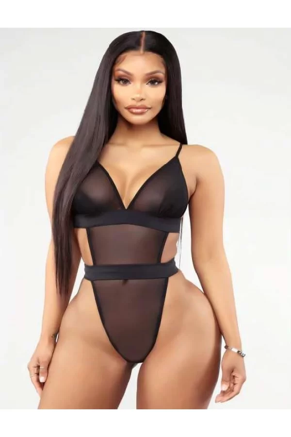 Siyah Transparan Tül Fantezi Babydoll
