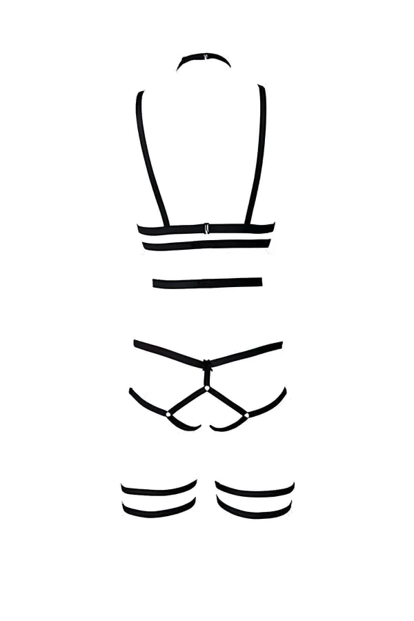 String - Sütyen Jartiyer Harness Takım - Brf142