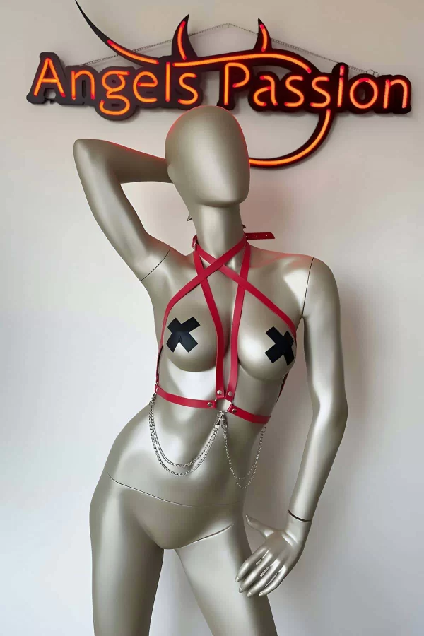 T-shirt Üzeri Deri Aksesuar, Gömlek Üzeri Şık Deri Harness - Brf52