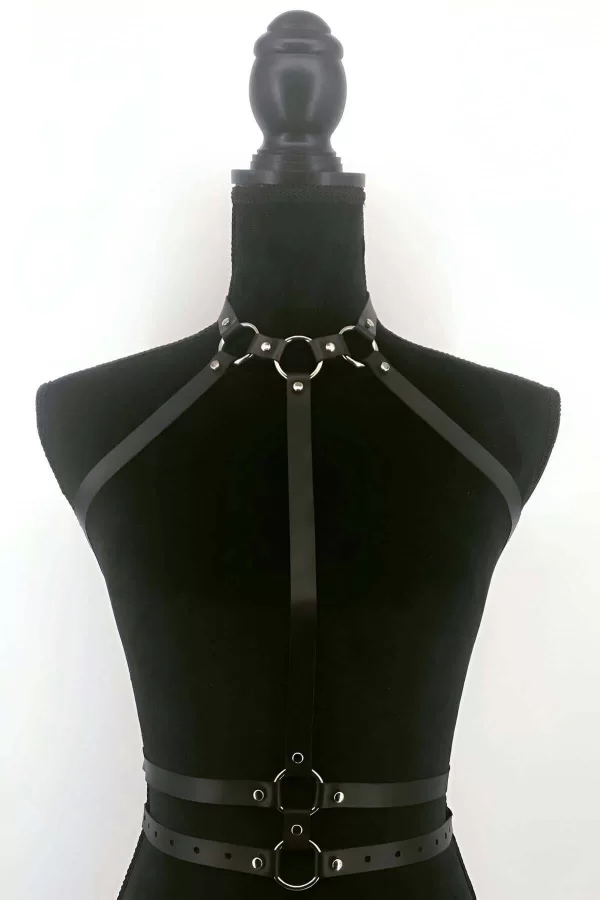 Tasma Ve Bel Detaylı Şık Deri Harness - Brf545