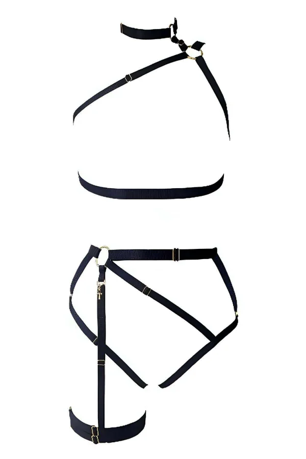 Tek Bacak Bağlantılı Seksi Lastik Harness - Brf375
