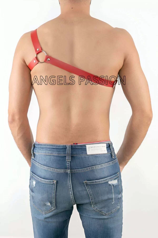 Tek Omuz Seksi Deri Erkek  Harness - Brfm3