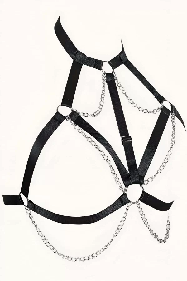 Zincirli Lastik Göğüs Harness - Brf818