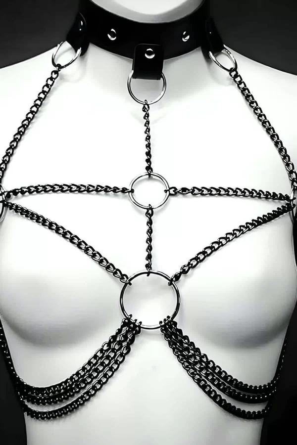Zincirli Tasmalı Şık Harness - Brf431