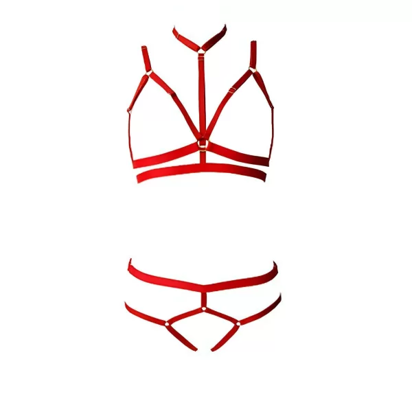 3 Parça Seksi Harness Sütyen Takım - Brf144