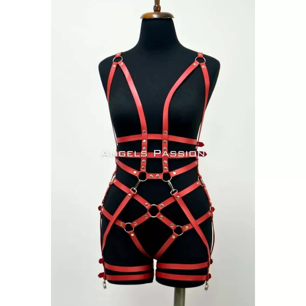 Deri Body Harness, Deri Dansçı Kostüm, Pole Dans Kostüm - Apft502