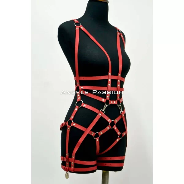 Deri Body Harness, Deri Dansçı Kostüm, Pole Dans Kostüm - Apft502