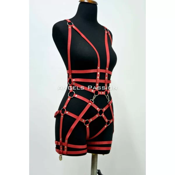 Deri Body Harness, Deri Dansçı Kostüm, Pole Dans Kostüm - Apft502