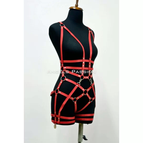 Deri Body Harness, Deri Dansçı Kostüm, Pole Dans Kostüm - Apft502