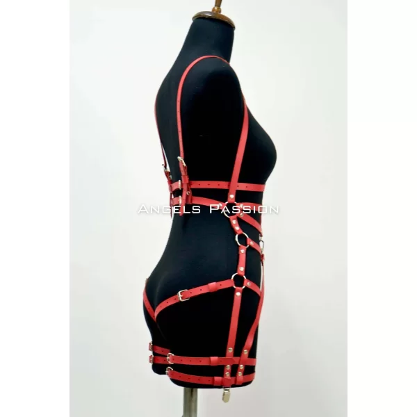 Deri Body Harness, Deri Dansçı Kostüm, Pole Dans Kostüm - Apft502