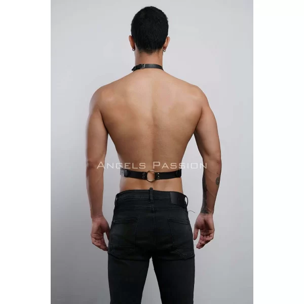 Deri Boyundan Askılı Erkek Harness, Clubwear, Leather Partywear - Brfm124