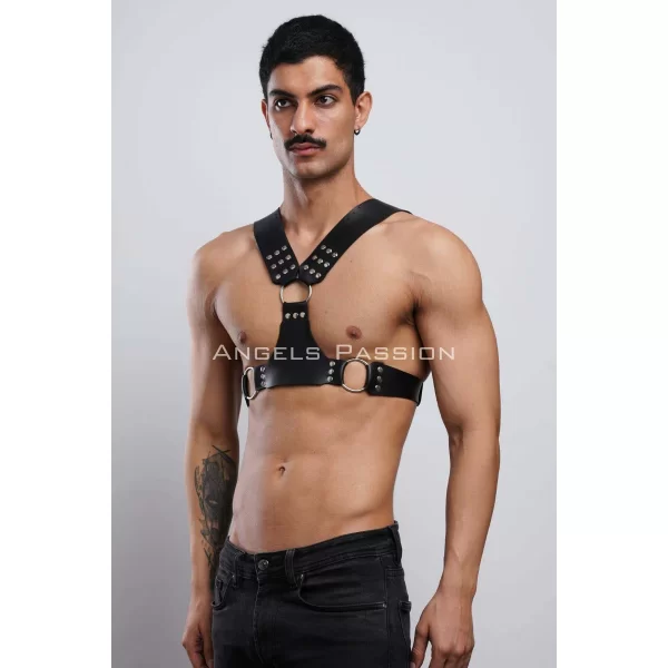 Erkek Harness, Göğüs Harness, Deri Harness, Clubwear, Partyear - Brfm120