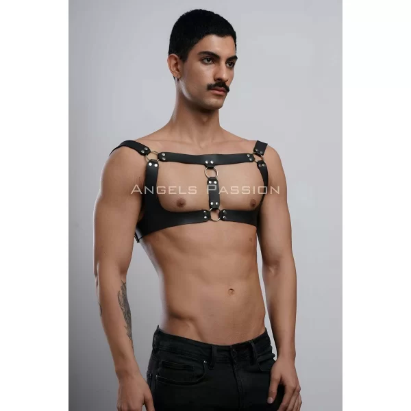 Erkek Parti Aksesuar, Clubwear, Deri Göğüs Harness, Erkek Fantezi Giyim - Brfm116