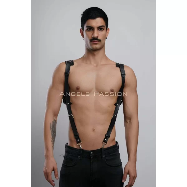 Gömlek Üzeri Erkek Harness Aksesuar, Omuz Detaylı Deri Harness - Brfm135