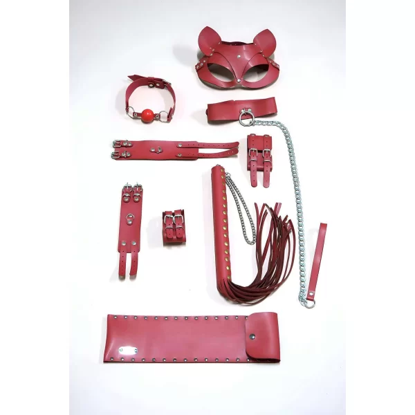 Kırbaç Kelepçe Set, 6ı Set, Ayak - El Kelepçesi, Maske, Ağız Topu - Brf1308