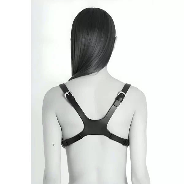 Kurukafa Tasarımlı Giysi Üzeri Giyilebilir Fantazi Seksi Deri Body Harness - Brf1153