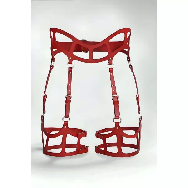 Seksi Deri Jartiyer Harness, Gotik Jartiyer Harness - Apft1158