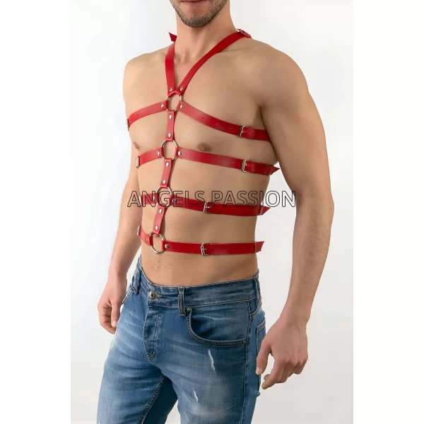 Seksi Erkek Body Harness, Deri Erkek Body Harness - Brfm54