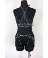 Deri Body Harness, Kadın Deri Fantezi Giyim - Brf1084