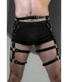 Deri Erkek Jartiyer Harness, Erkek Bacak Harness - Brfm165