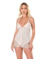 Ekru Jakarlı Bodysuit Gecelik