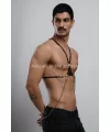 Erkek Omuz Harness - Seksi Erkek Deri Harness - Gay Harness İç Giyim - Brfm28