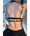 Fantazi Göğüs Üzeri Zincirli Deri Harness - Brf1168