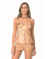 Gold Saten Babydoll Şort Takımı