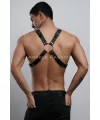 Halka Detaylı X Göğüs Erkek Harness, Gömlek Kemeri, T-shirt Kemeri, Clubwear - Brfm178