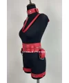 Kelepçeli Şık Deri Harness Takım, Kadın Fantezi Giyim - Brf869