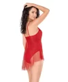 Kırmızı Jakarlı Bodysuit Gecelik