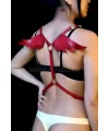 Melek Kanadı Detaylı Şık Deri Harness - Brf642