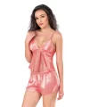 Mercan Saten Babydoll Şort Takımı