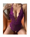 Mor özel Bölgesi ve Sırtı Açık Babydoll Seksi Gecelik 15046