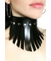 Püsküllü Şık Deri Choker Tasma - Brf658