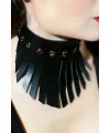 Püsküllü Şık Deri Choker Tasma - Brf658