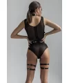 Siyah Deri Jartiyer Fantazi Harness 1009