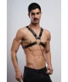 Zincir Detaylı Deri Erkek Göğüs Harness, Partywear, Clubwear - Brfm95