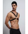 Zincir Detaylı Deri Erkek Göğüs Harness, Partywear, Clubwear - Brfm95