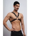 Zincir Detaylı Deri Erkek Göğüs Harness, Partywear, Clubwear - Brfm95