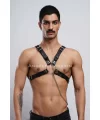 Zincir Detaylı Deri Erkek Göğüs Harness, Partywear, Clubwear - Brfm95