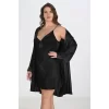 2li Siyah Sabahlık Takımı Bigsize 6213
